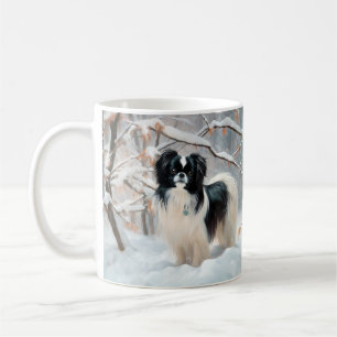 Japan-Chin Lass es schneien Weihnachten Kaffeetasse