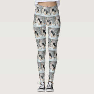 Japan-Chin Lass es schneien Weihnachten Leggings