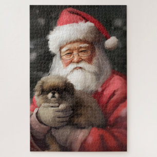 Japan-Chin mit Santa Claus Festive Weihnachten Puzzle