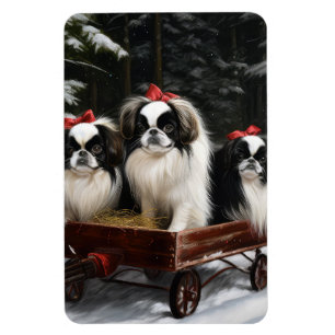 Japan-Chin Schneebedeckter Schlitten Weihnachtsdek Magnet