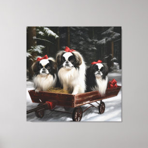 Japan-Chin-Schneeschlitten-Weihnachtsdekoration Leinwanddruck
