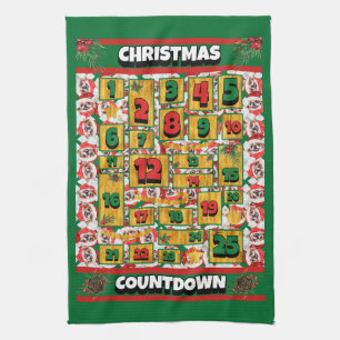 Japan-Chin-Weihnachts-Adventskalender Geschirrtuch