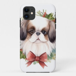 Japan-Chin-Weihnachtsgirlande Festlicher Hund Case-Mate iPhone Hülle