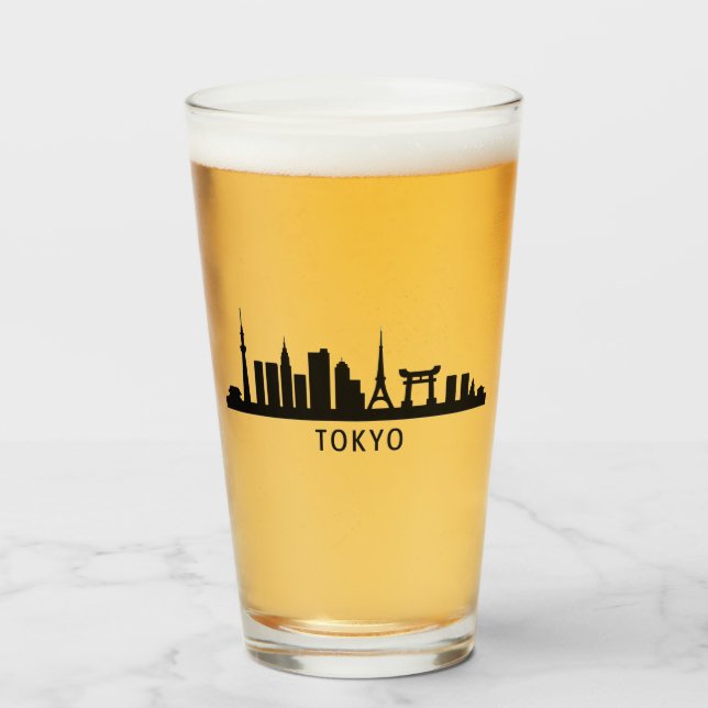 Japan Cityscape Travel | Tokyo Skyline Silhouette Glas (Vorne (Gefüllt))