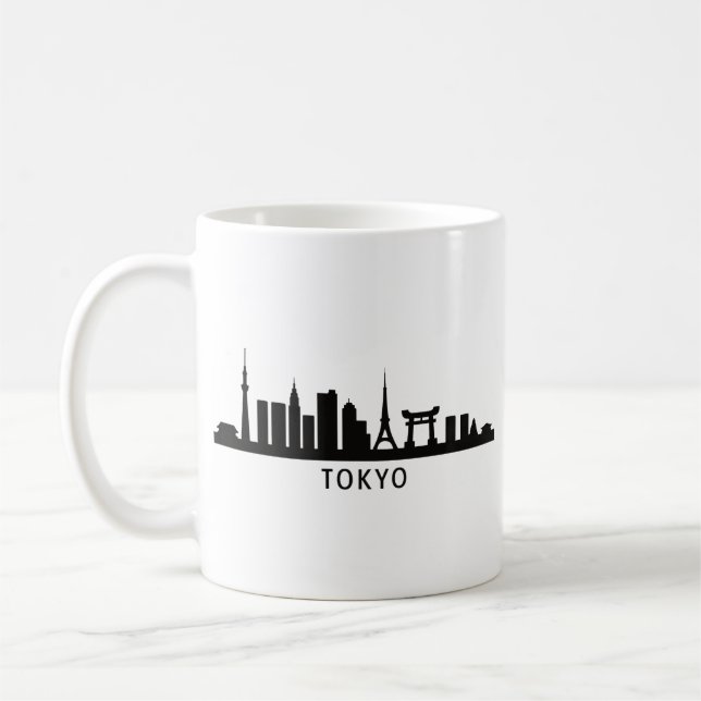 Japan Cityscape Travel | Tokyo Skyline Silhouette Kaffeetasse (Links)