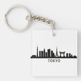 Japan Cityscape Travel | Tokyo Skyline Silhouette Schlüsselanhänger