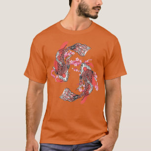 Japan Culture Sakura Koi Fish Pond Taisho Sanke Ko T-Shirt