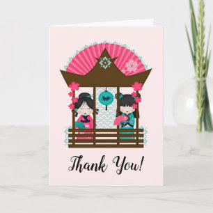 Japan danke Kimono Girls Fan Card