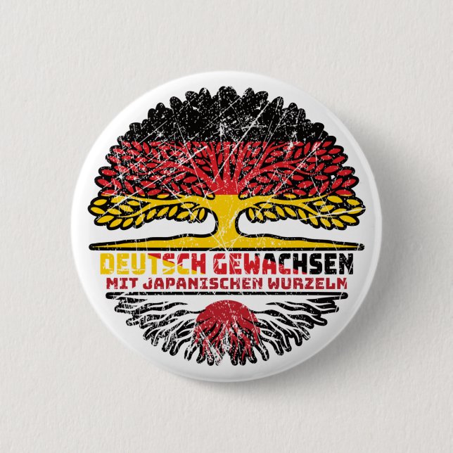 Japan Deutsch Deutschland Baum Wurzel Button (Vorderseite)