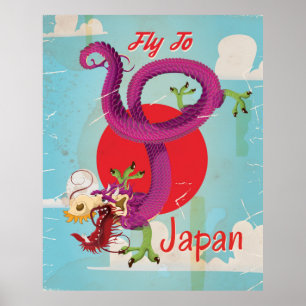 Japan-Drache Vintage-Reiseposter Poster