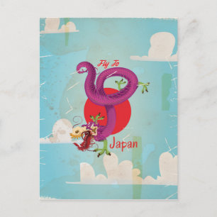 Japan-Drache Vintage-Reiseposter Postkarte