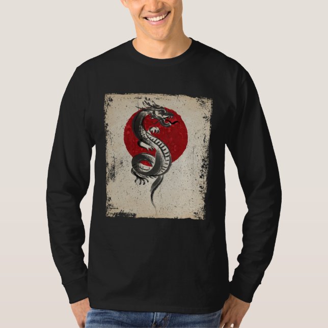 Japan dragon artwork Japanese Retro T-Shirt (Vorderseite)