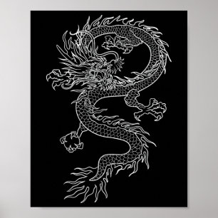 Japan Dragon Tattoo Zeichnend traditionelles japan Poster