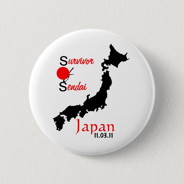 Japan-Entlastungs-Tsunamierdbeben Sendai Button (Vorderseite)