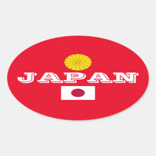 Japan - Euro-Ähnlicher roter ovaler Aufkleber