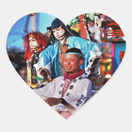 Japan Festival Tradition Herz-Aufkleber