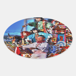 Japan Festival Tradition Ovaler Aufkleber