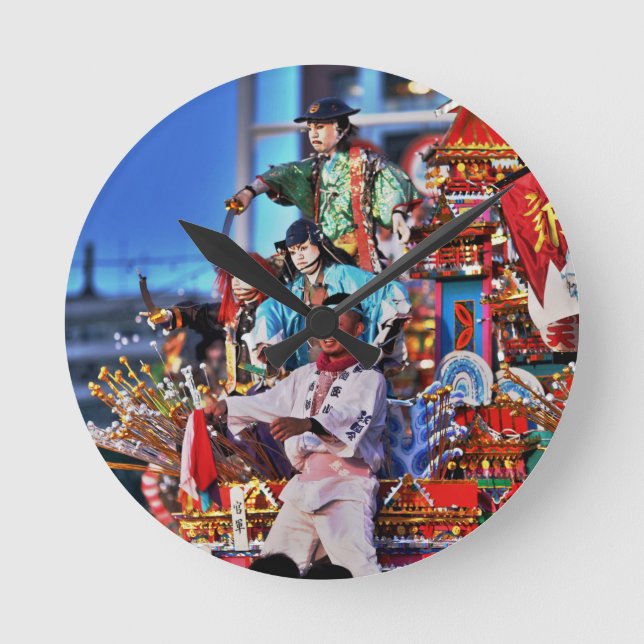 Japan Festival Tradition Runde Wanduhr (Vorderseite)