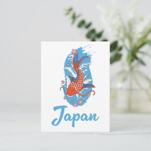 Japan Fishing Logo Einladungspostkarte