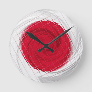Japan Flag Artwork Runde Wanduhr