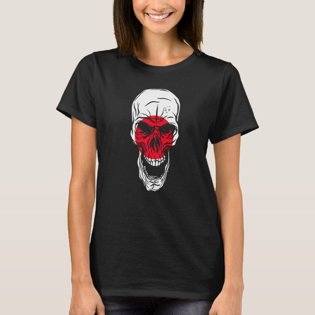 Japan Flag Colours Skull T-Shirt (Vorderseite)