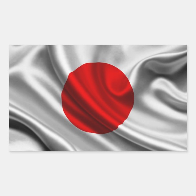 Japan Flag Fabric Rechteckiger Aufkleber (Vorderseite)