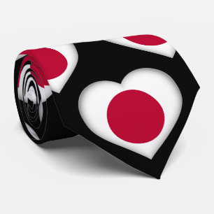 Japan Flag Farben Herzmuster Neck Tie Krawatte