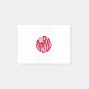 Japan Flag Fingerprint Land Primekennung Post-it Klebezettel