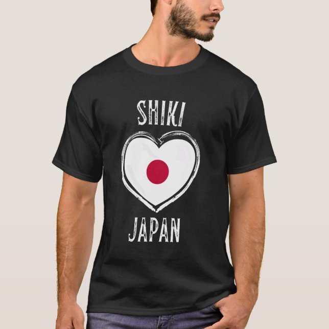Japan Flag Heart Shiki City T-Shirt (Vorderseite)