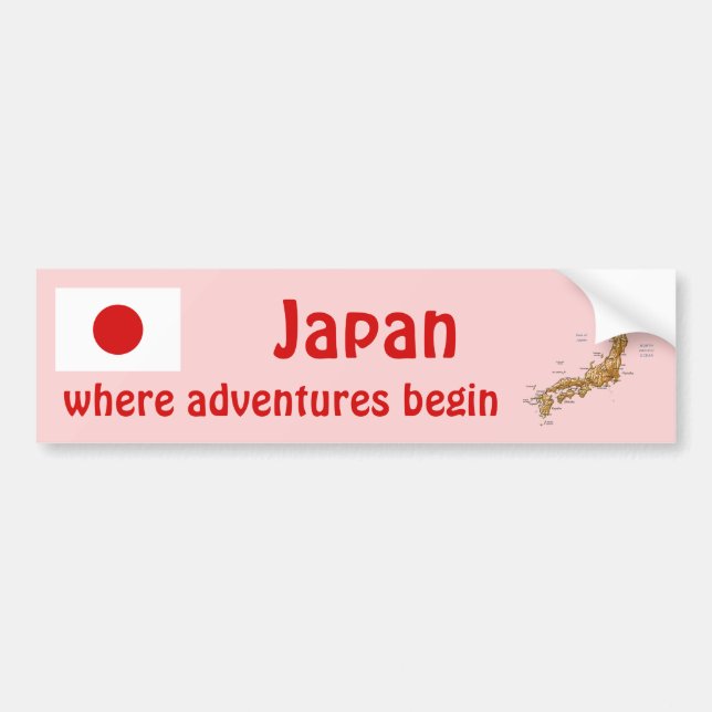 Japan Flag + Map Autoaufkleber (Vorne)