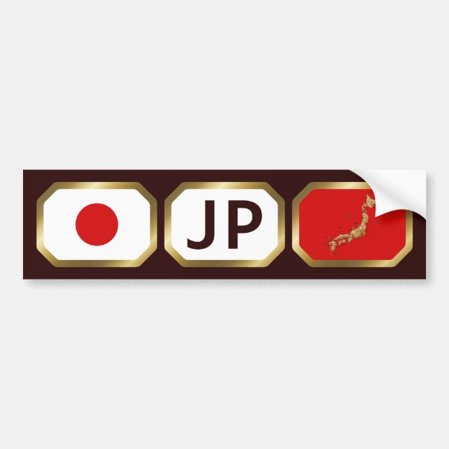 Japan Flag Map Code Autoaufkleber (Vorne)