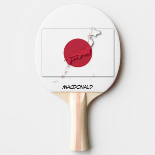 JAPAN FLAG & MAP Hinomaru Personalisiert Tischtennis Schläger