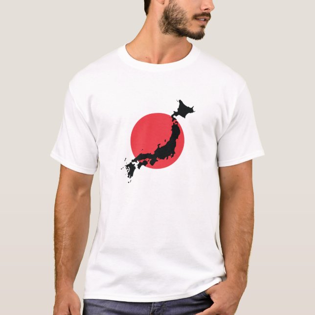 Japan Flag Map Kontur T-Shirt (Vorderseite)