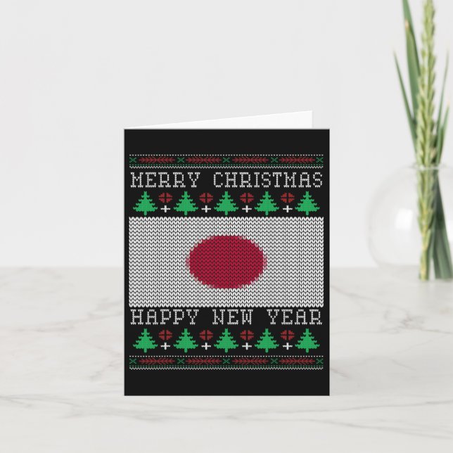 Japan Flag Ugly Weihnachten Karte (Vorderseite)