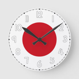 Japan Flag Wall Clock - Flag of Japan Runde Wanduhr