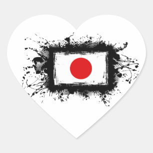 Japan-Flagge Herz-Aufkleber