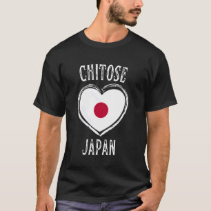 Japan-Flagge Herz Chitose Stadt T-Shirt