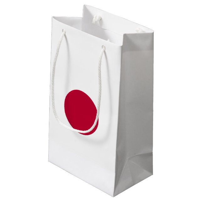 Japan-Flagge Kleine Geschenktüte (Rückseite Schrägansicht)