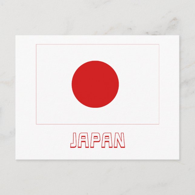 Japan-Flagge mit Name Postkarte (Vorderseite)