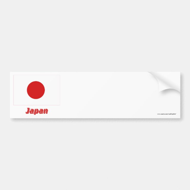 Japan-Flagge mit Namen Autoaufkleber (Vorne)