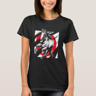 Japan-Flagge Pferd Reiten Reitsport Sattel Ho T-Shirt
