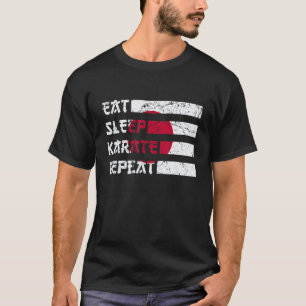 Japan-Flagge Vintage Eat Sleep Karate Repeat Vinta T-Shirt