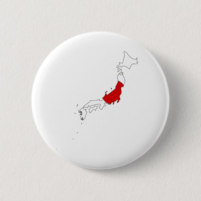 Japan-Flaggen-Karte Größengleich Button (Vorderseite)
