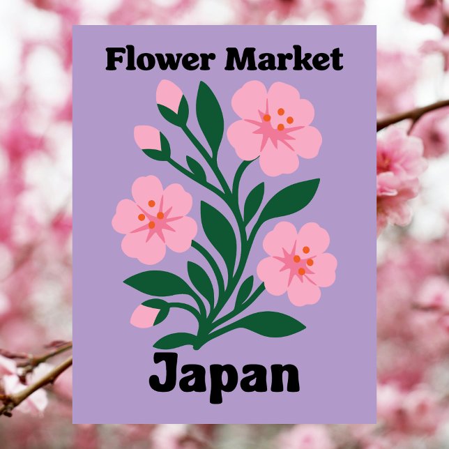 Japan Flower Market Pink Cherry Blossom Postkarte (Japan Flower Market Pink Cherry Blossom Postcard
)