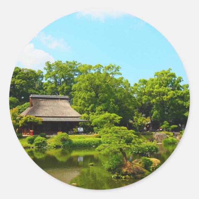 Japan Garden Runder Aufkleber (Vorderseite)