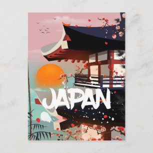 Japan Gebäude Sonnenuntergang Poster Postkarte