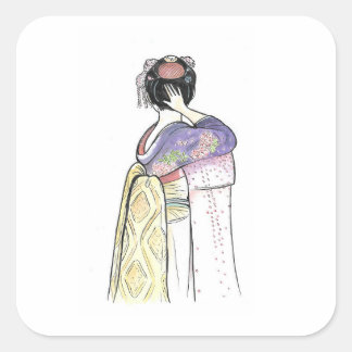 Japan Geisha Stickers Art