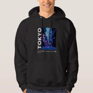 Japan Glitch Cyberpunk Tokio Streetwear-Ästhetik Hoodie