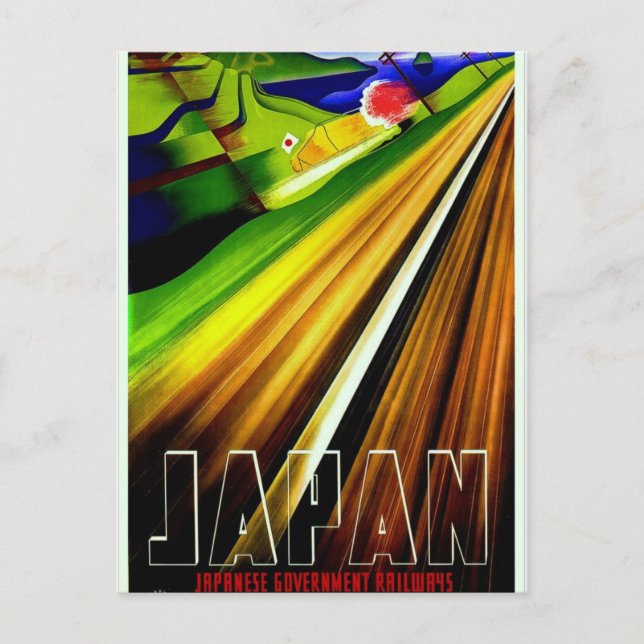 Japan Government Railways Vintage Travel Poster Postkarte (Vorderseite)