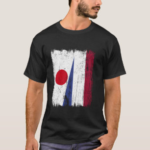Japan Holland Halbflagge Japanisch Niederländische T-Shirt